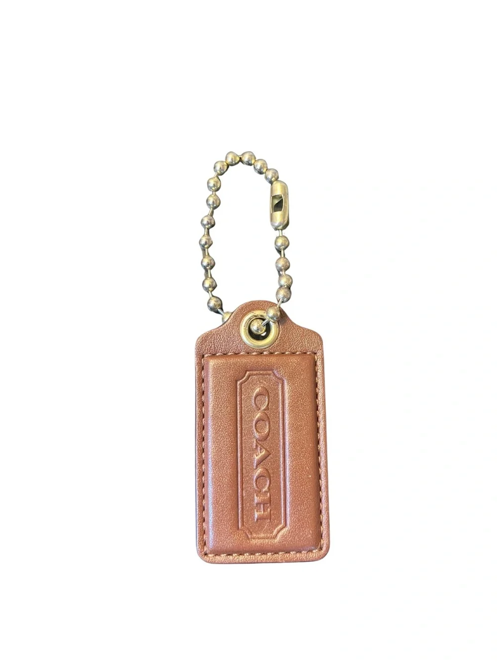 Coach | Accessories | Coach Brown Leather Xl Hang Tag | Poshmark